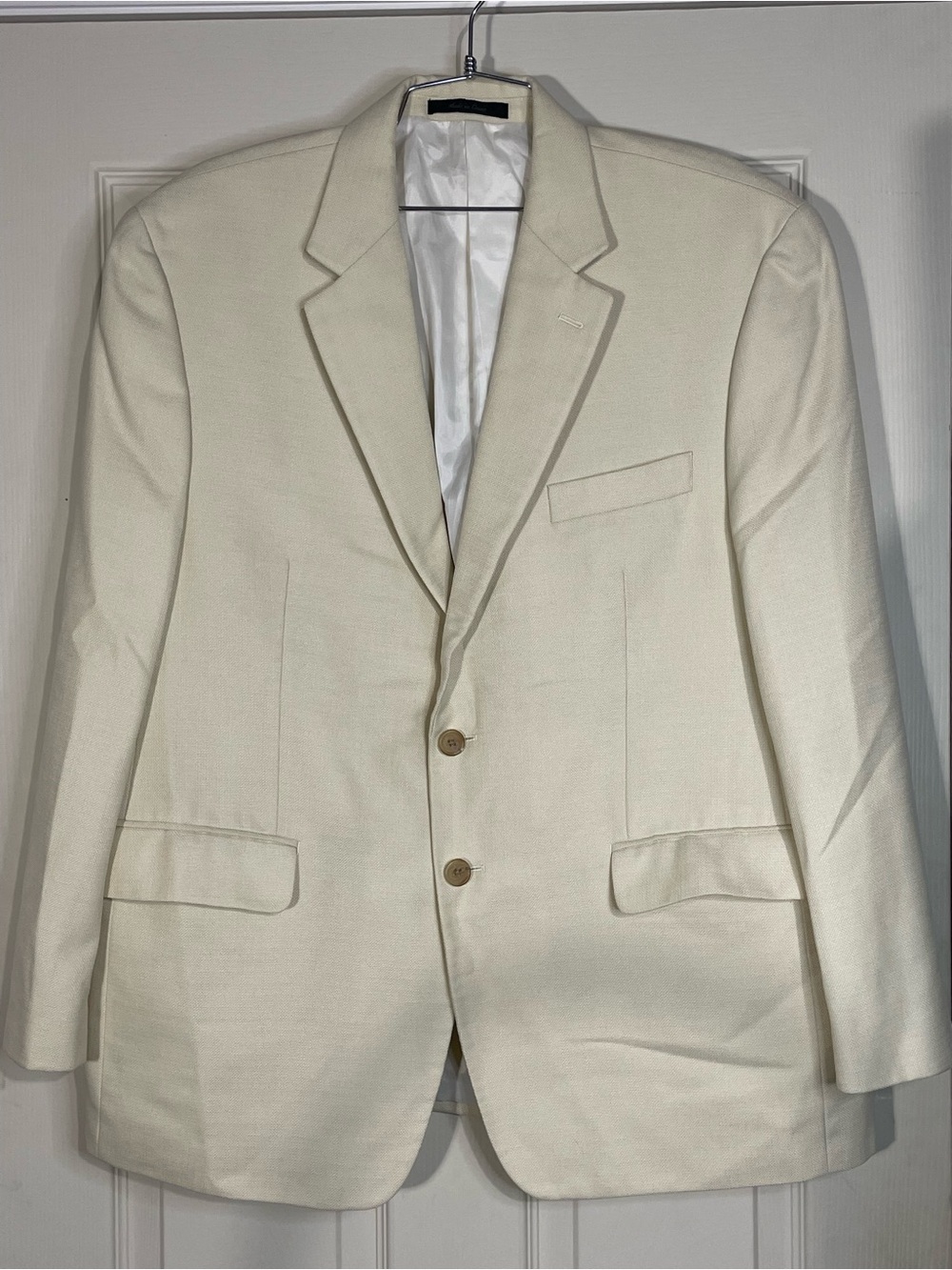 Lauren Ralph Lauren Classic Cream Men's Blazer 44S Polyester Blend
